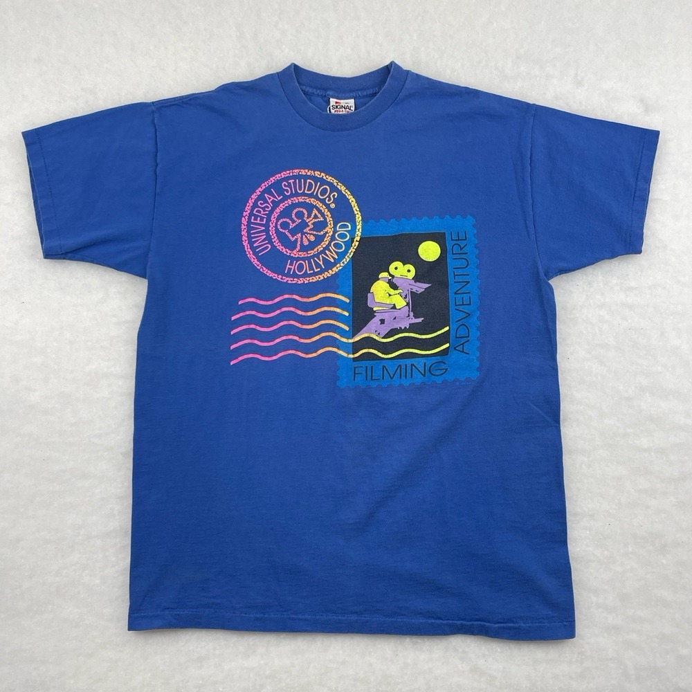 Vintage 1990 Universal Studios Hollywood Filming Adventure Tshirt Men's XL - Picture 3 of 7